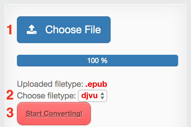 How to convert EPUB files online to DJVU